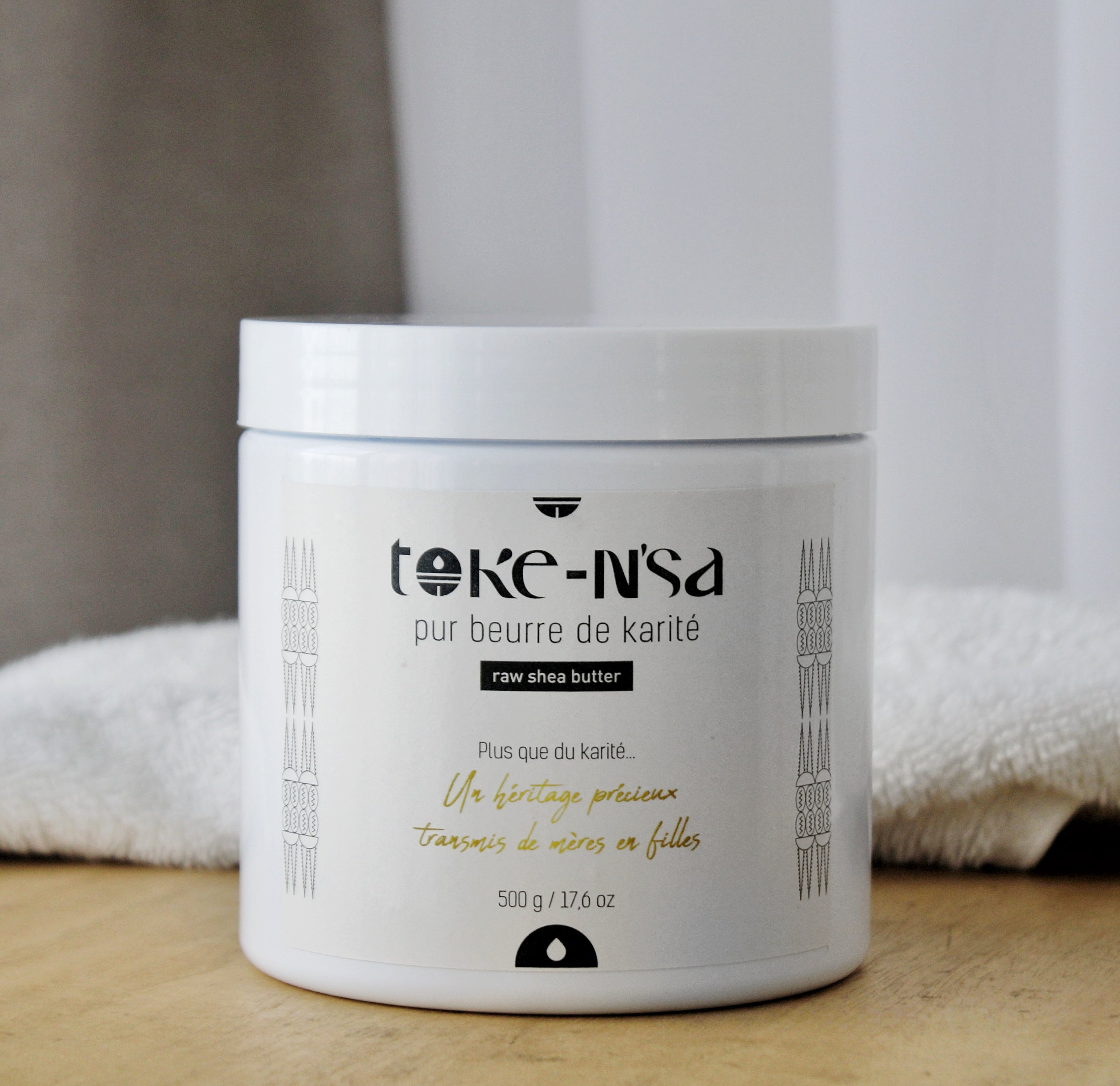 beurre de karité brut naturel Tokè-n'sa, pot de 500g, beurre nourrissant et réparateur